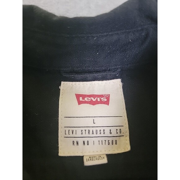 Levis Denim Shirt Mens L Black Double Pockets Long Sleeve Mid Weight Western Dad - Picture 2 of 10